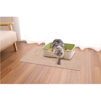 サンコー おくだけ吸着 猫 トイレ下敷きマット ベージュ KX-54 60×85cm ずれない ネコ砂 ネコ 猫用 ネコ用 1セット（直送品）