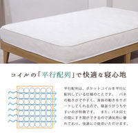 【軒先渡し】友澤木工 木製プレインベッド ヘッドレス マット付 幅970×奥行1950×高さ290mm クラシックホワイト×ホワイト 1台（直送品）