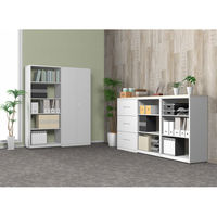 オカムラ ジャスタスラック　収納(エンド専用)横連結用 2段 幅450×奥行400×高さ800ｍｍ ブラック 1台 オリジナル