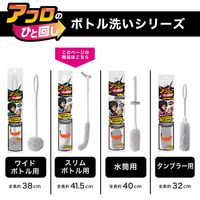 アフロのひと回し ボトル洗いスポンジ スリムボトル用 水だけでも汚れが落とせる 抗菌加工 グレー 日本製 1個 サンコー