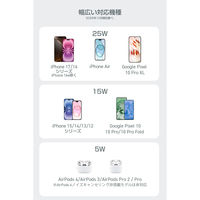 ワイヤレス充電器 Qi2 25W 卓上パッド マグネット式 高速充電 シルバー W-MA12SV エレコム 1個（直送品）