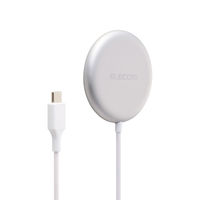 ワイヤレス充電器 Qi2 25W マグネット式 USB-Cケーブル一体1.5m シルバー W-MA11SV エレコム 1個（直送品）