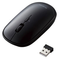 ワイヤレスマウス 無線 2.4GHz 4ボタン 薄型 モバイル ポーチ付 ブラック M-TM10DBBK エレコム 1個（直送品）