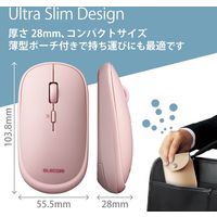 Bluetoothマウス 無線 ワイヤレス 4ボタン 薄型 モバイル ポーチ付 ピンク M-TM10BBPN エレコム 1個