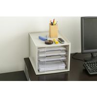 アイリスオーヤマ　レターケース　浅型3段深型1段　ホワイト　LCJ-4D 4台