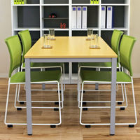 アール・エフ・ヤマカワ ミーティングテーブル ダークブラウン 幅1500×奥行750×高700mm 1台 会議 長机 ワークテーブル（取寄品）