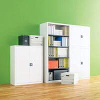 【組立設置込】Ceha A4スチール書庫 抗菌 5段 引違い 下置き用 ホワイト 幅880×奥行400×高さ1850mm 1台（2梱包）