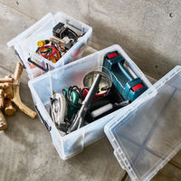 【フタ式収納】　天馬　 ロックス　530M　クリア　幅39.0×奥行53.0×高さ24.3cm　1個