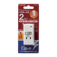 スイッチタップ 電源タップ コンセント 2ピン 2個口 雷ガード ホワイト T-KTR03WH エレコム 1個（直送品）