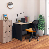 マルチワークCFデスク 幅1000×奥行600×高さ720mm ナチュラルウッド天板/ホワイト脚 1台 オリジナル