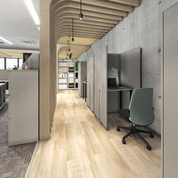 オカムラ ジャスタステーブルブース 矩形（長方形） 幅750×奥行733×高さ1600mm グレー／ライトグレー 1台（3梱包）  オリジナル