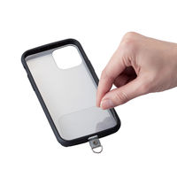 スマホ ストラップホルダー シート ケーブル穴用 1口タイプ 2枚入り クリア P-STHD1CR エレコム 1個（直送品）