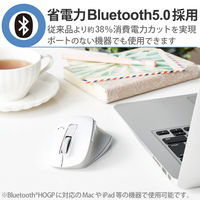 ワイヤレスマウス 無線 Bluetooth 静音 5ボタン M ホワイトフェイス M-XGM15BBSWF/EC エレコム 1個（直送品）