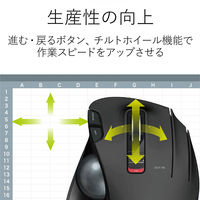 トラックボールマウス 無線 6ボタン 親指 握りやすい 手になじむ 高性能 チルト ブラック M-XT3DRBK エレコム 1個（直送品）