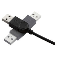 USBハブ USB-A×4ポート 1m 個別スイッチ付 磁石付 スイングコネクタ 黒 U2H-TZS428BBK エレコム 1個
