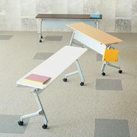 【組立設置込】TOKIO 平行フォールディングテーブル ダーク 幅1800×奥行450×高さ720mm 1台（取寄品）