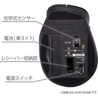 ワイヤレスマウス 無線 2.4GHz 握りの極み 5ボタン Mサイズ ホワイト M-XGM10DBWH/EC エレコム 1個（直送品）