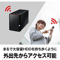 NAS（ネットワークハードディスク）8TB 2ドライブ リンクステーション HDD LS220D0802G 1台 バッファロー（直送品）