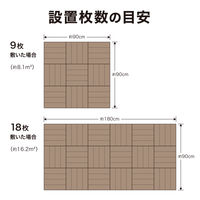 タカショー BU 敷くだけデッキ 人工木 WN 9枚組 JBG-BPW/9S 1セット（直送品）