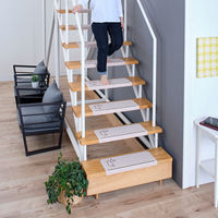 サンコー おくだけ吸着 蓄光 階段マット ネコ KX-46 ずれない 洗える 日本製 猫 床暖房対応 55×21cm 15枚入（直送品）