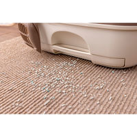 サンコー おくだけ吸着 猫 トイレ下敷きマット ベージュ KX-54 60×85cm ずれない ネコ砂 ネコ 猫用 ネコ用 1セット（直送品）