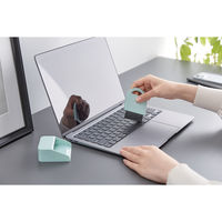 クリーナー ブラシ ちりとり付 マグネット取付 フック掛け可 ブルーグリーン KBR-018GN エレコム 1個