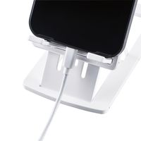 タブレット スマホスタンド 卓上 折り畳み式 角度6段階 高さ10段階調整可 白 P-DSCHCMPWH 1個 エレコム