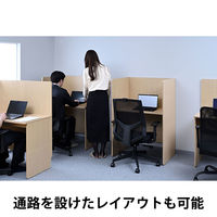 マルチワーク 木製 パネルデスク 左側パネル 幅800×奥行600×高さ1200mm 1台 研修デスク ブース型デスク オリジナル