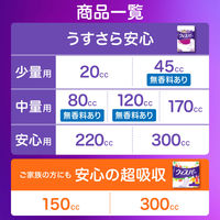 ウィスパー うすさら安心 吸水パッド 安心の中量用 80cc 羽なし 27cm 1パック（20枚入） P&G 尿漏れ