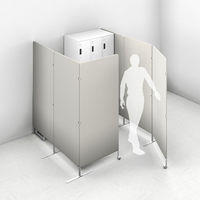 アスクル　マルチワーク　制菌・防炎クロススクリーン 幅2400(800×3連)×奥行500×高さ1800mmサンドベージュ　1台 オリジナル