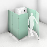 アスクル　マルチワーク　制菌・防炎クロススクリーン 幅2400(800×3連)×奥行500×高さ1800mmグリーン　1台 オリジナル