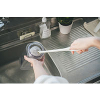 アフロのひと回し ボトル洗いスポンジ ワイドボトル用 水だけでも汚れが落とせる 抗菌加工 グレー 日本製 1個 サンコー