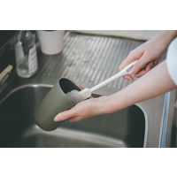 アフロのひと回し ボトル洗いスポンジ マグボトル・タンブラー用 水だけでも汚れが落とせる 抗菌加工 グレー 日本製 1セット（1個×5）サンコー