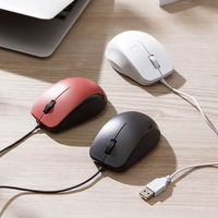 マウス 有線マウス 3ボタン ブルーLED 抗菌仕様 Mサイズ ブラック M-BL27UBKBK エレコム 1個（直送品）