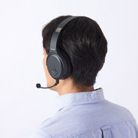 ヘッドセット 無線タイプ（2.4GHz） ワイヤレス 両耳 オーバーヘッド マイクアーム付 HS-HPW01BK エレコム（直送品）