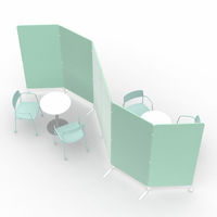 アスクル　マルチワーク　制菌・防炎クロススクリーン 幅2400(800×3連)×奥行500×高さ1800mmグリーン　1台 オリジナル