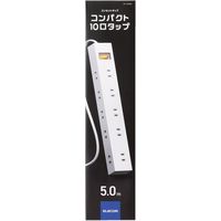 延長コード 電源タップ コンセント 5m 10個口 一括スイッチ 雷ガード マグネット付 白 ECT-1550WH エレコム 1個（直送品）