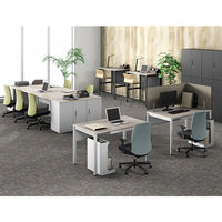 オカムラ ジャスタスデスク 平机 引出付 幅1000×奥行600×高さ720mm ネオホワイト／ナチュラルオーク 1台2梱包  オリジナル