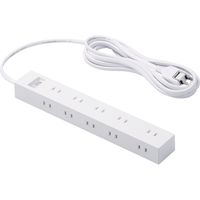 延長コード 電源タップ コンセント 5m 10個口 一括スイッチ 雷ガード マグネット付 白 ECT-1550WH エレコム 1個（直送品）