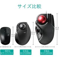 トラックボールマウス 有線 8ボタン 人差し指 大型ボール 直径52mm パームレスト搭載 ブラック M-HT1URXBK エレコム 1個
