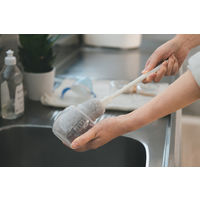 アフロのひと回し ボトル洗いスポンジ マグボトル・タンブラー用 水だけでも汚れが落とせる 抗菌加工 グレー 日本製 1セット（1個×5）サンコー