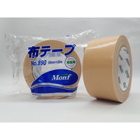 【ガムテープ】 布粘着テープ 0.22mm厚 幅50mm×長さ25m No.890 茶 Monf 古藤工業 1セット（5巻入）