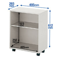 プラス 組立式スチールOAデスクシステム アンダーデスクラック 2段 エルグレー 幅495×奥行265×高さ612mm DL-RY LGY 1台