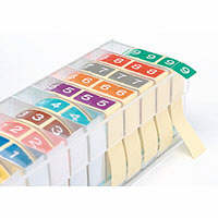 リヒトラブ　カラーナンバーラベル　ロールタイプ　アソートパック　「0」～「9」　1ケース（300片入×10ロール）