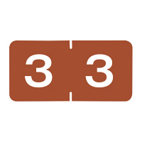 リヒトラブ　カラーナンバーラベルM　「3」　HK7753-3　1袋（250片入）