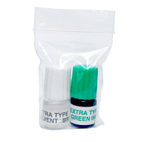 谷川商事　角型印速乾タイプ専用 補充インキセット インキ3mL+溶剤3mL　緑　1セット