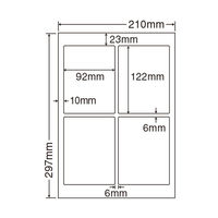 東洋印刷 ナナワード 粘着ラベルワープロ＆レーザー用 白 A4 4面 1箱（500シート入） LDW4iB（直送品）