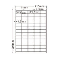 東洋印刷 ナナワード 粘着ラベルワープロ＆レーザー用 白 A4 65面 1箱（500シート入） LDW65K（直送品）