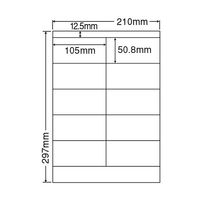 東洋印刷 ナナワード 粘着ラベルワープロ＆レーザー用 白 A4 10面 1箱（500シート入） LDZ10M（直送品）