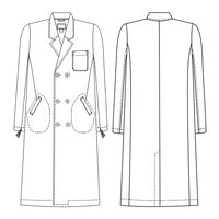 ナガイレーベン 男子ダブル診察衣 ホワイトLL EP-100 1枚　白衣　ドクターコート　メンズ